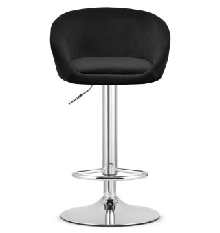 HOKER TAPICEROWANY AURA, CZARNY, WELUROWY, OBROTOWY, VELVET, SALON, KUCHNIA