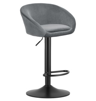 HOKER WELUROWY AURA, SZARY, OBROTOWY, REGULOWANY, DO KUCHNI, VELVET, SALON