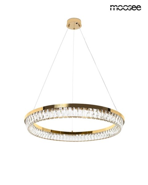 LAMPA WISZĄCA MOOSEE LUMINAR 80, ZŁOTA, KRYSZTAŁY, GLAMOUR, LED, SALON