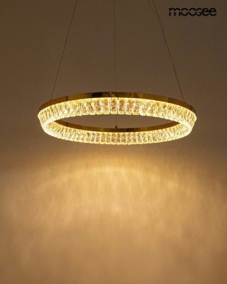 LAMPA WISZĄCA MOOSEE LUMINAR 80, ZŁOTA, KRYSZTAŁY, GLAMOUR, LED, SALON