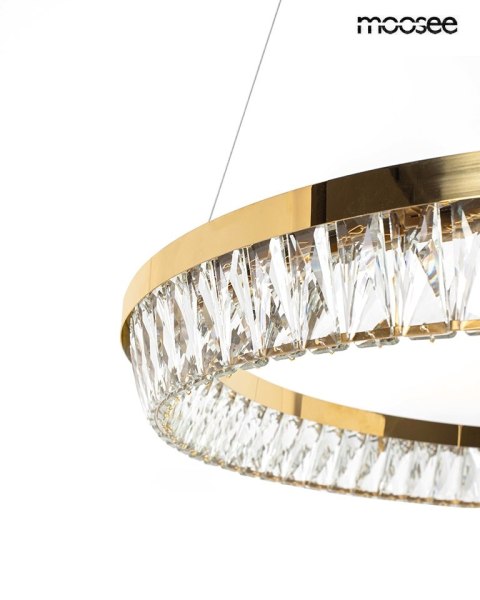 LAMPA WISZĄCA MOOSEE LUMINAR 80, ZŁOTA, KRYSZTAŁY, GLAMOUR, LED, SALON