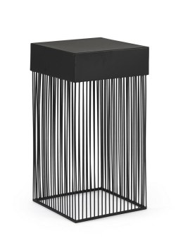 KWADRATOWY CZARNY STOLIK KAWOWY MILAN, 30 CM, GLAMOUR LOFT DO SALONU, METAL