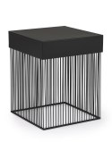 KWADRATOWY CZARNY STOLIK KAWOWY MILAN, 40 CM, GLAMOUR LOFT DO SALONU, METAL
