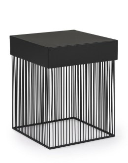 KWADRATOWY CZARNY STOLIK KAWOWY MILAN, 40 CM, GLAMOUR LOFT DO SALONU, METAL