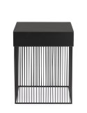 KWADRATOWY CZARNY STOLIK KAWOWY MILAN, 40 CM, GLAMOUR LOFT DO SALONU, METAL