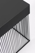KWADRATOWY CZARNY STOLIK KAWOWY MILAN, 40 CM, GLAMOUR LOFT DO SALONU, METAL