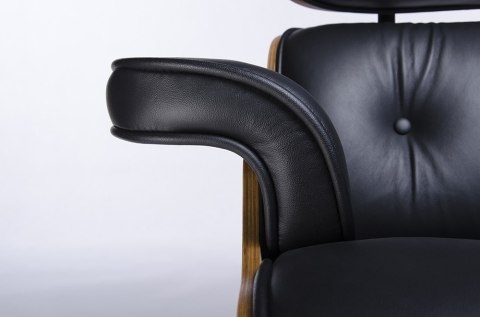 FOTEL LOUNGE, Z PODNÓŻKIEM, DREWNO RÓŻANE, CZARNA SKÓRA, DO GABINETU FOTEL LOUNGE, Z PODNÓŻKIEM, DREWNO RÓŻANE, CZARNA SKÓRA, DO GABINETU