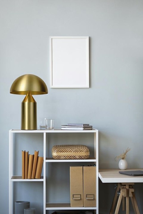 LAMPA BIURKOWA AURELIA, ZŁOTA, MOSIĄDZ, GRZYBEK, METALOWA, ELEGANCKA, LOFT