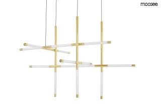 LAMPA WISZĄCA MOOSEE AURAIA, ZŁOTA, LED 30W, NOWOCZESNA, SALON, MIKADO