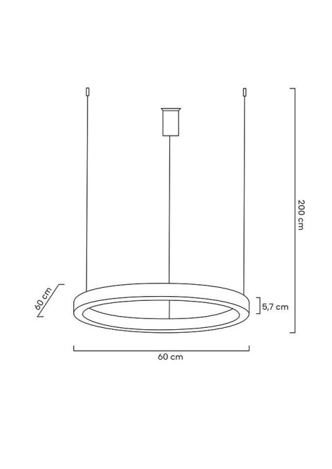 LAMPA WISZĄCA LED AUREO, RING 60 CM, ZŁOTA, STAL NIERDZEWNA, DO SALONU