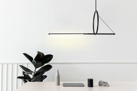 LAMPA WISZĄCA LED FAGGIO, CZARNA, GEOMETRYCZNA, LOFT, SALON, BIURO, 120CM
