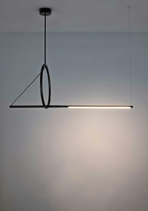 LAMPA WISZĄCA LED FAGGIO, CZARNA, GEOMETRYCZNA, LOFT, SALON, BIURO, 120CM