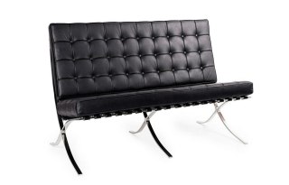 SOFA 3-OSOBOWA PRESTIGE, SKÓRA NATURALNA WŁOSKA, PIKOWANA, STAL NIERDZEWNA