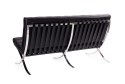 SOFA BARCELON PRESTIGE, CZARNA WŁOSKA SKÓRA NATURALNA, CHROMOWANA STAL, 150