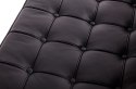 SOFA BARCELON PRESTIGE, CZARNA WŁOSKA SKÓRA NATURALNA, CHROMOWANA STAL, 150