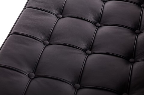 SOFA BARCELON PRESTIGE, CZARNA WŁOSKA SKÓRA NATURALNA, CHROMOWANA STAL, 150 SOFA BARCELON PRESTIGE, CZARNA WŁOSKA SKÓRA NATURALNA, CHROMOWANA STAL, 150