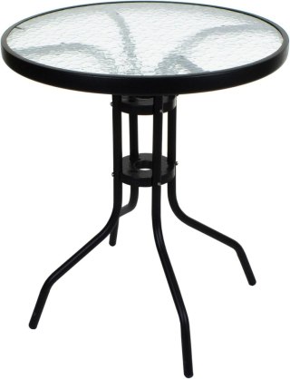 STOLIK KAWOWY OKRĄGŁY VETRO, STÓŁ, CZARNY, LOFT, SZKLANY, DO SALONU, 60 CM