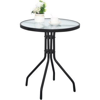 STOLIK KAWOWY OKRĄGŁY VETRO, STÓŁ, CZARNY, LOFT, SZKLANY, DO SALONU, 60 CM