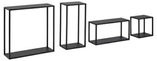 ZESTAW 4 X CZARNA PÓŁKA WISZĄCA LOFT, METALOWE, DO SALONU, PÓŁKI ŚCIENNE