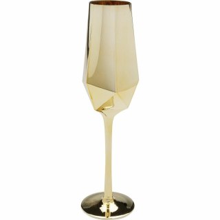 KIELISZKI DO SZAMPANA KARE AZZURRO 365ML, ZŁOTE, KOMPLET 4 SZT, DIAMENTOWE
