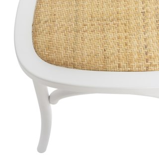 RUSTYKALNE KRZESŁO VINTAGE, DREWNO, BIAŁE, RATTAN, ELEGANCKIE, DO JADALNI