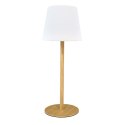 Lampa stołowa ładowana z efektem drewna
