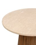 OKRĄGŁY STOLIK KAWOWY, MARMUROWY, LITE DREWNO, DO SALONU, ELEGANCKI, 50 CM