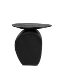 CZARNY STOLIK KAWOWY DO SALONU, NOWOCZESNY, LOFT, BOHO, DREWNO MANGO, 45 CM