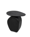 CZARNY STOLIK KAWOWY DO SALONU, NOWOCZESNY, LOFT, BOHO, DREWNO MANGO, 45 CM