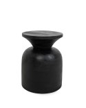 OKRĄGŁY CZARNY STOLIK KAWOWY, DO SALONU, MAŁY, ELEGANCKI, GLAMOUR, 35 CM