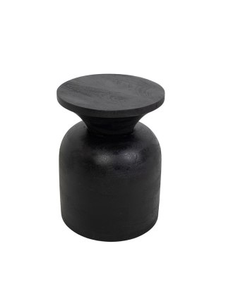 OKRĄGŁY CZARNY STOLIK KAWOWY, DO SALONU, MAŁY, ELEGANCKI, GLAMOUR, 35 CM
