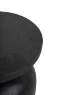 OKRĄGŁY CZARNY STOLIK KAWOWY, DO SALONU, MAŁY, ELEGANCKI, GLAMOUR, 35 CM