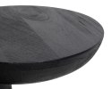 NOWOCZESY CZARNY STOLIK DO SALONU, ASYMETRYCZNY, LITE DREWNO, BLAT 35 CM