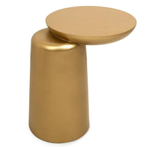 NOWOCZESY ZŁOTY STOLIK DO SALONU, ASYMETRYCZNY, LITE DREWNO, BLAT 35 CM NOWOCZESY ZŁOTY STOLIK DO SALONU, ASYMETRYCZNY, LITE DREWNO, BLAT 35 CM