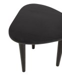 MAŁY CZARNY STOLIK KAWOWY LISBONA, TRÓJKĄTNY, LITE DREWNO, DO SALONU, 50 CM