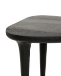 MAŁY CZARNY STOLIK KAWOWY LISBONA, TRÓJKĄTNY, LITE DREWNO, DO SALONU, 50 CM