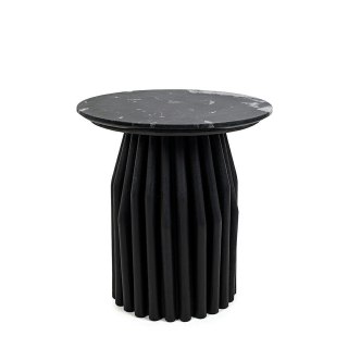 STOLIK KAWOWY MARMOZA, CZARNY MARMUR, DREWNO MANGO, ŁAWA, DO SALONU, LOFT