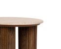 OKRĄGŁY STOLIK KAWOWY PANAMA, MARMUROWY BLAT, LITE DREWNO, DO SALONU, 50 CM