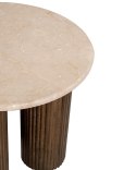 OKRĄGŁY STOLIK KAWOWY PANAMA, MARMUROWY BLAT, LITE DREWNO, DO SALONU, 50 CM