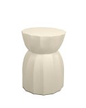 ELEGANCKI OKRĄGŁY STOLIK GLAMOUR - IVORY, BEŻOWY, DREWNO, DO SALONU, 35 CM
