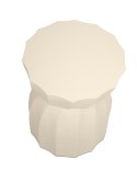 ELEGANCKI OKRĄGŁY STOLIK GLAMOUR - IVORY, BEŻOWY, DREWNO, DO SALONU, 35 CM