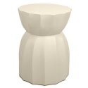 ELEGANCKI OKRĄGŁY STOLIK GLAMOUR - IVORY, BEŻOWY, DREWNO, DO SALONU, 35 CM