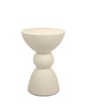 OKRĄGŁY BEŻOWY STOLIK KAWOWY, DO SALONU, MAŁY, ELEGANCKI, GLAMOUR, 35 CM