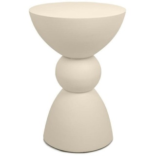 OKRĄGŁY BEŻOWY STOLIK KAWOWY, DO SALONU, MAŁY, ELEGANCKI, GLAMOUR, 35 CM