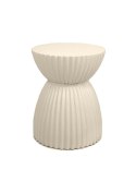 ELEGANCKI OKRĄGŁY STOLIK GLAMOUR - VENICE, BEŻOWY, DO SALONU, DREWNO, 36 CM