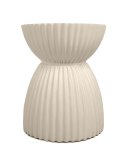 ELEGANCKI OKRĄGŁY STOLIK GLAMOUR - VENICE, BEŻOWY, DO SALONU, DREWNO, 36 CM