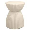 ELEGANCKI OKRĄGŁY STOLIK GLAMOUR - VENICE, BEŻOWY, DO SALONU, DREWNO, 36 CM