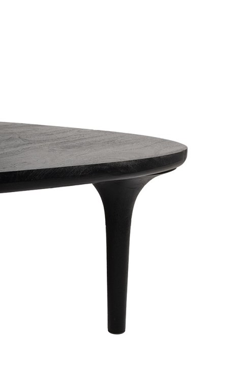 DUŻY CZARNY STOLIK KAWOWY LISBONA, TRÓJKĄTNY, LITE DREWNO, DO SALONU, 90 CM DUŻY CZARNY STOLIK KAWOWY LISBONA, TRÓJKĄTNY, LITE DREWNO, DO SALONU, 90 CM
