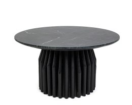 OKRĄGŁY CZARNY STOLIK KAWOWY, MARMUROWY - ARGENTINE, DO SALONU, 75 CM