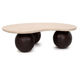 NOWOCZESNY ELEGANCKI STOLIK VICTORIA, KAMIENNY BLAT - TRAWERTYN, 106 CM